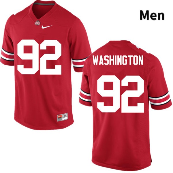 Ohio State Buckeyes Adolphus Washington Men's #92 Red Game Stitched College Football Jersey